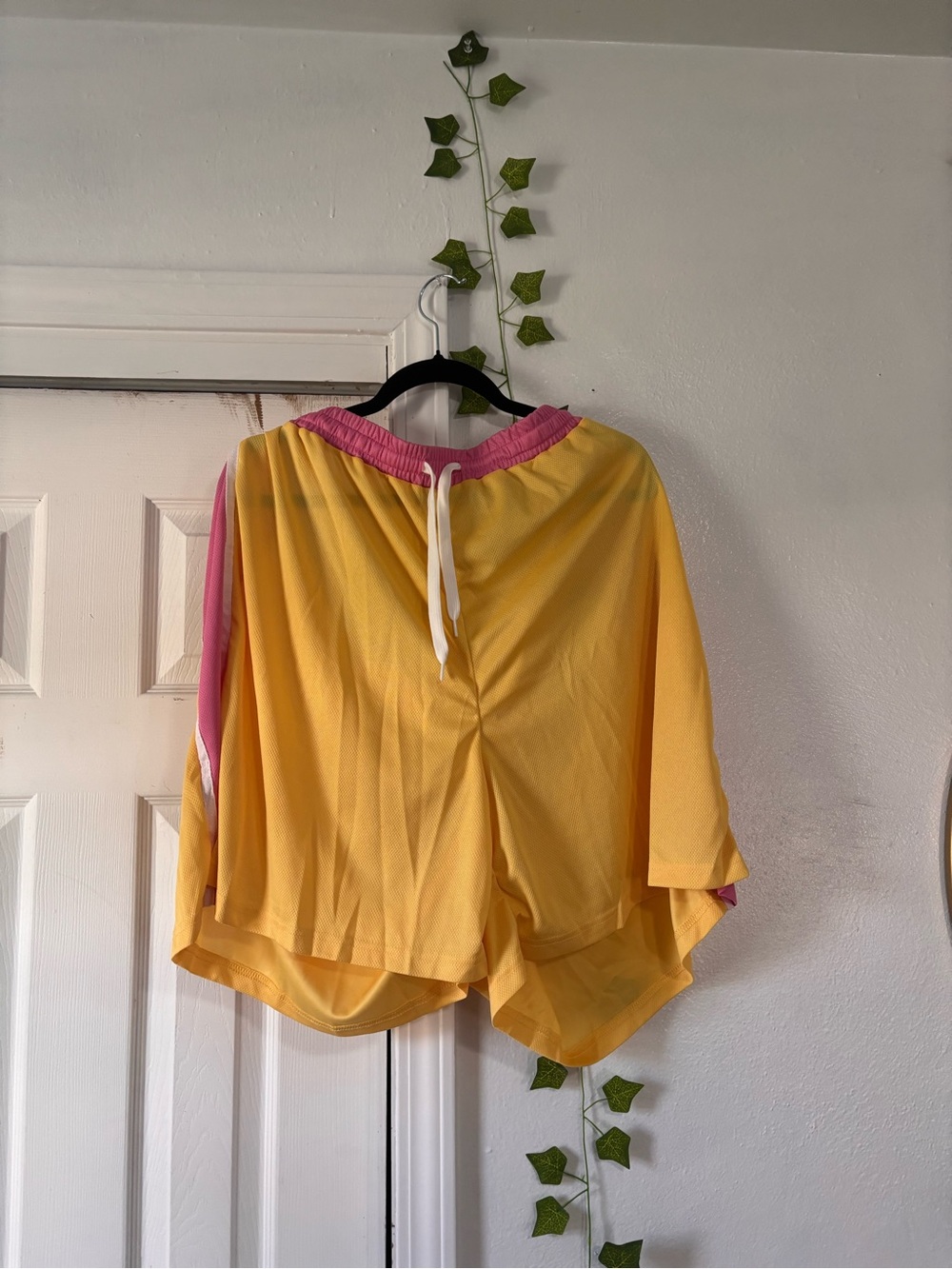 Women’s Yellow and Pink Drawstring Shorts